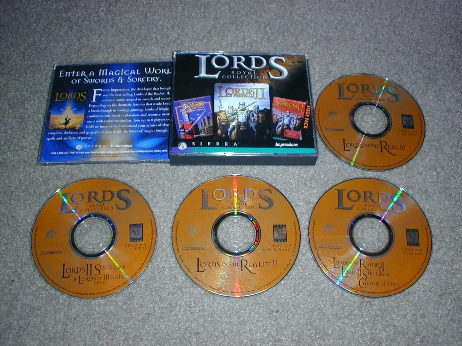 Lords Of The Realm Royal Collection PC/Mac 4disc CD-ROM Sierra 1997 Win95 MS-DOS
