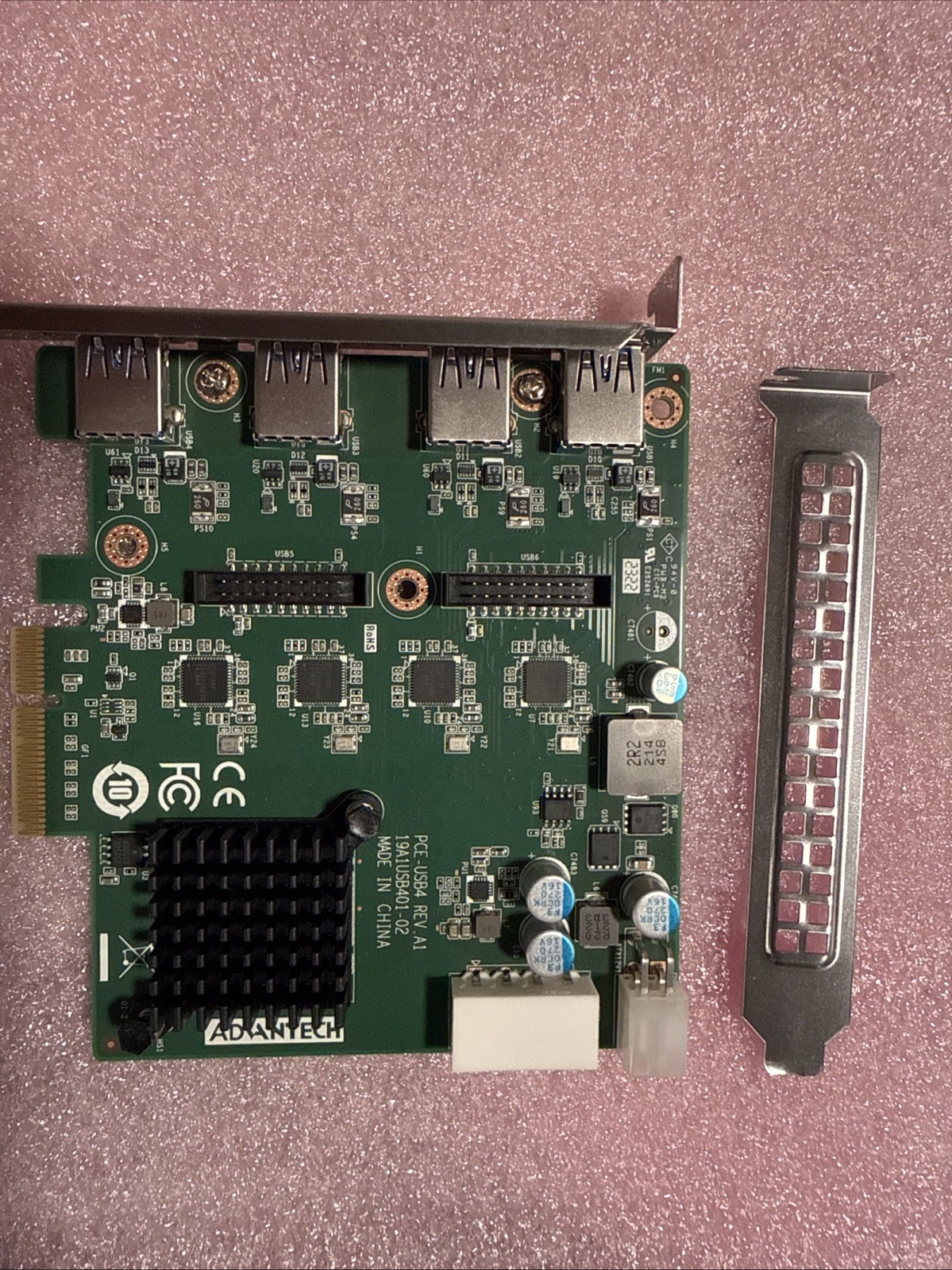 1pc used Advantech PCE-USB4 REV.A1 Acquisition card PCE-USB4-00A1E