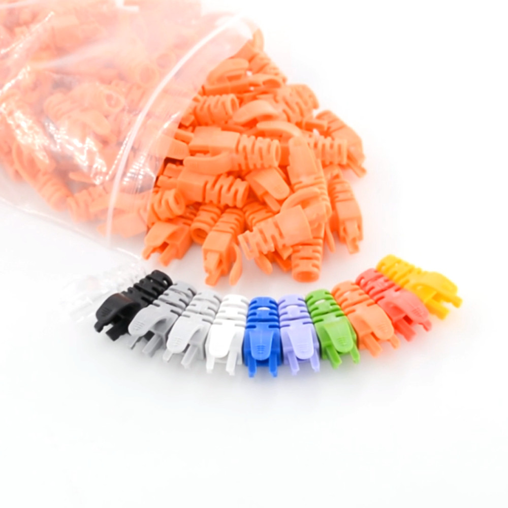 20/50/100pcs RJ45 Connector Modular End Cap Boot Cover Head CAT5 Plug CAT6 Cable