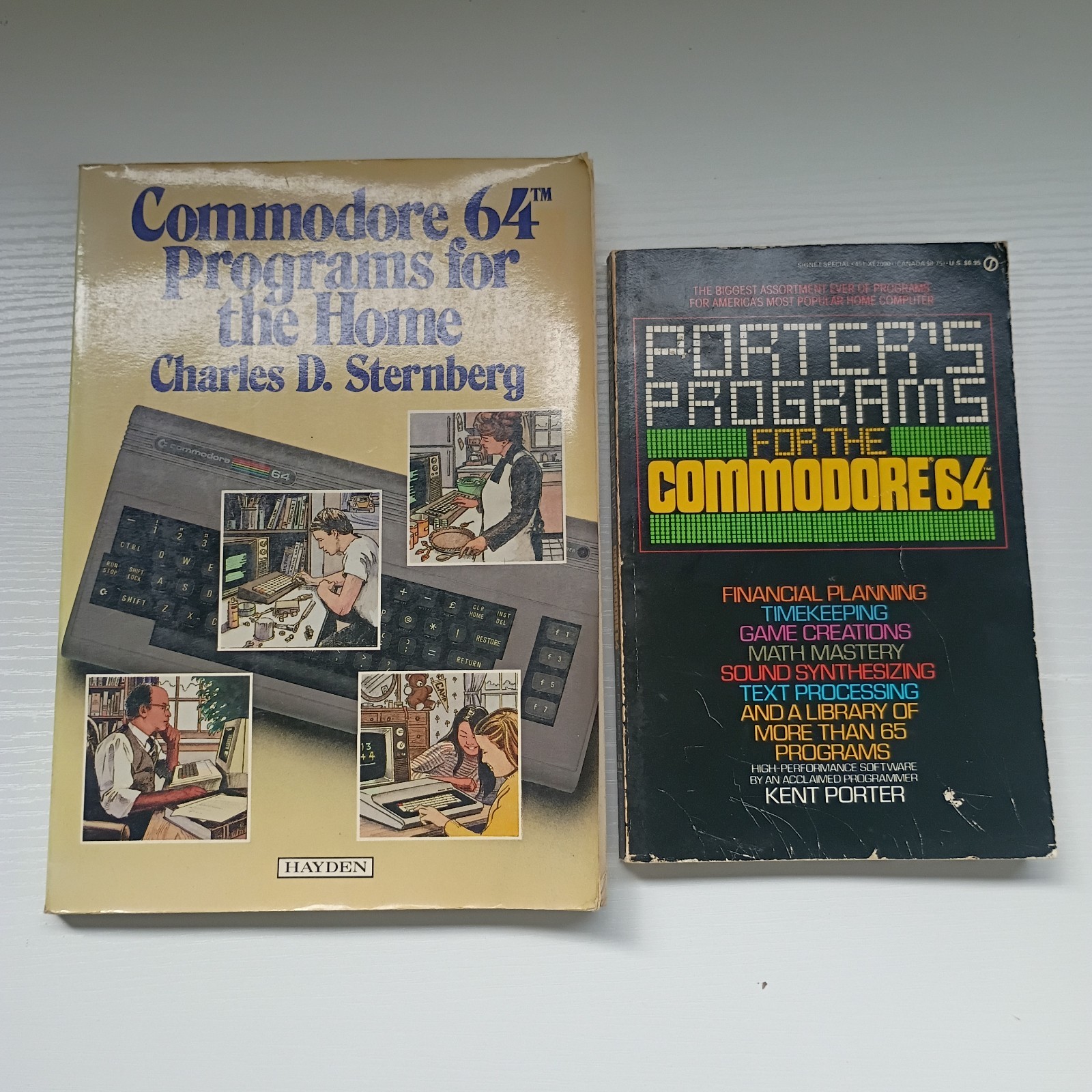 2 Vtg Commodore 64 Books-Porters Programs Kent Porter/Programs For The Home
