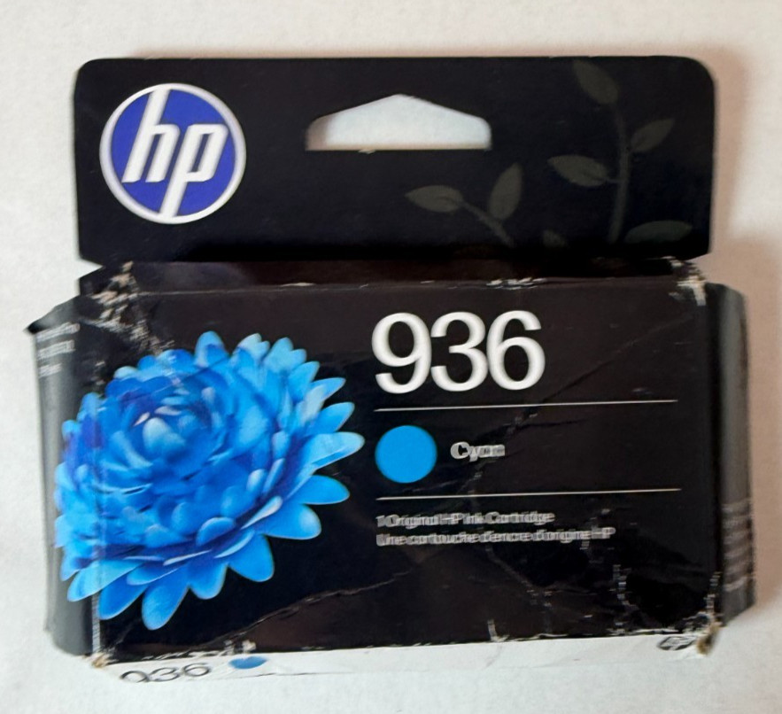 HP 936 Cyan Original Ink Cartridge, ~800 pages, 4S6U9LN - New