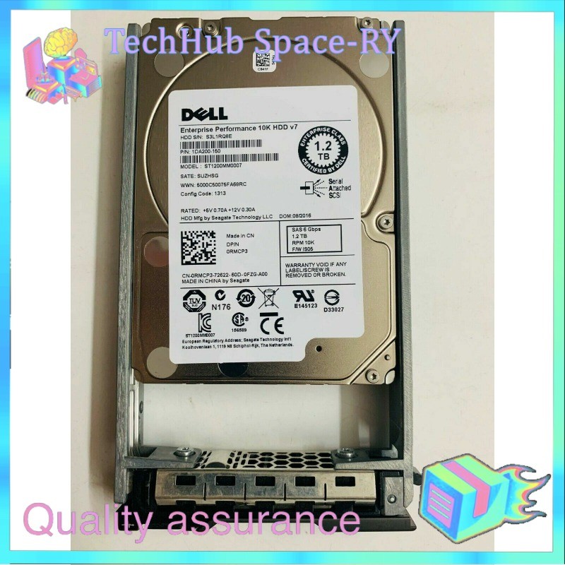 RMCP3 0RMCP3 Dell 1.2TB ST1200MM0007 10K RPM 6Gb/s 2.5" SAS Hard Drive W/R Tray