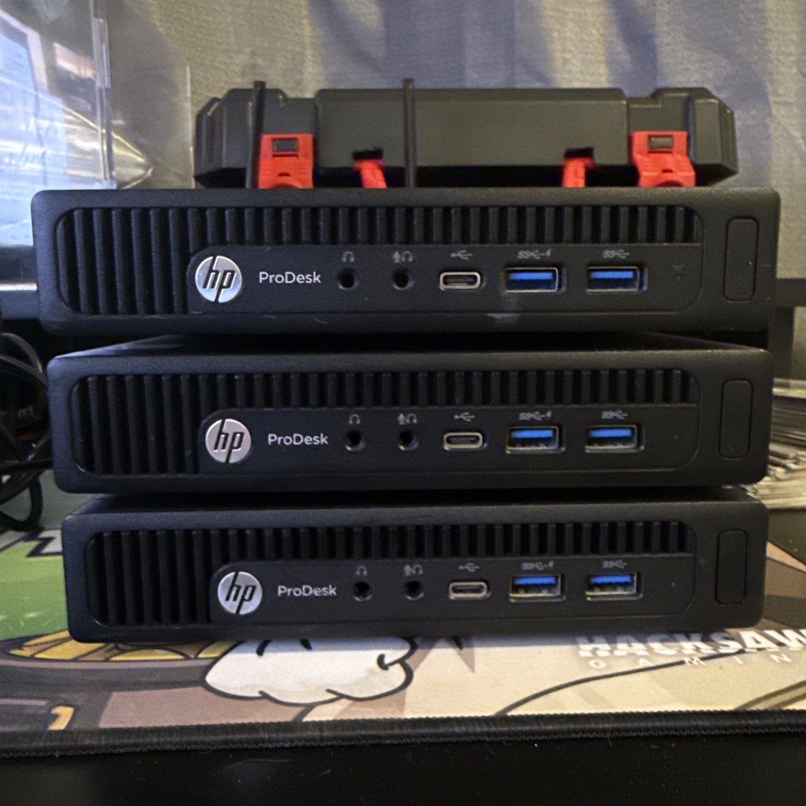 LOT OF 3 HP ProDesk 600 G2 Mini TPC-P055-DM Core i3-6100T 3.20GHz 16GB RAM 512GB
