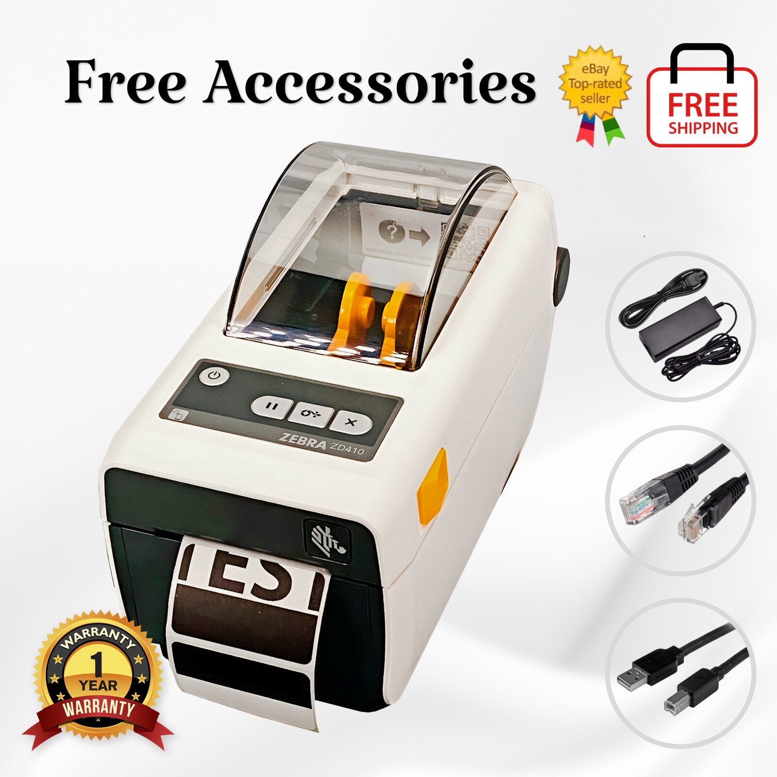 Zebra ZD410 Healthcare Direct Thermal Label Printer USB Ethernet BT 1YR WARRANTY