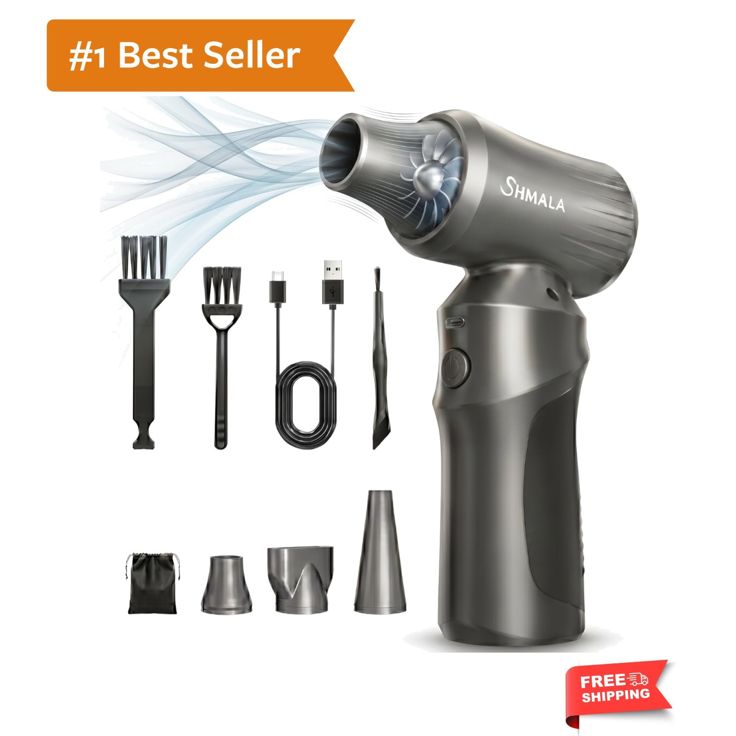 Fast Charging Cordless Air Duster with Multi-Purpose Nozzles – Clean in Seconds