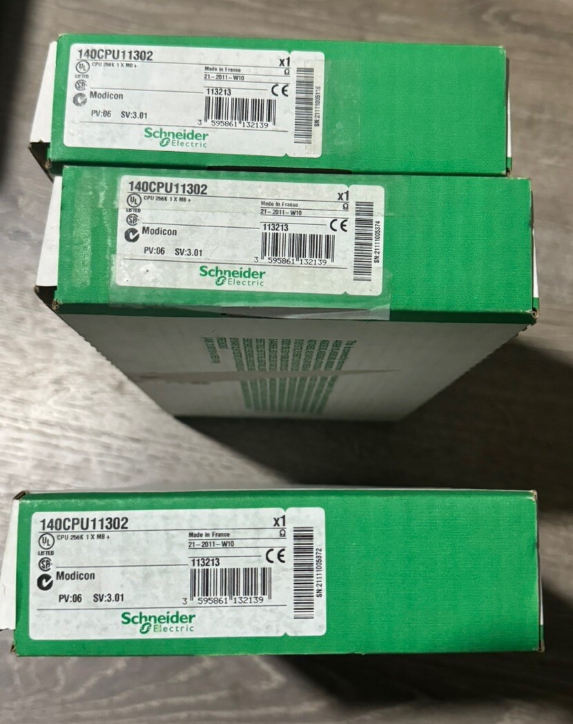 Schneider Electric 140CPU11302 PROCESSOR 256K RAM 8K USER LOGIC New Open Box