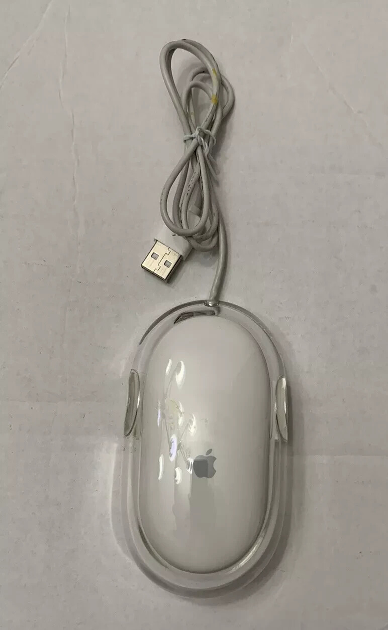 Lot 5: Apple Macintosh Pro Mouse M5769 White Solid USB Wired Optical#3M