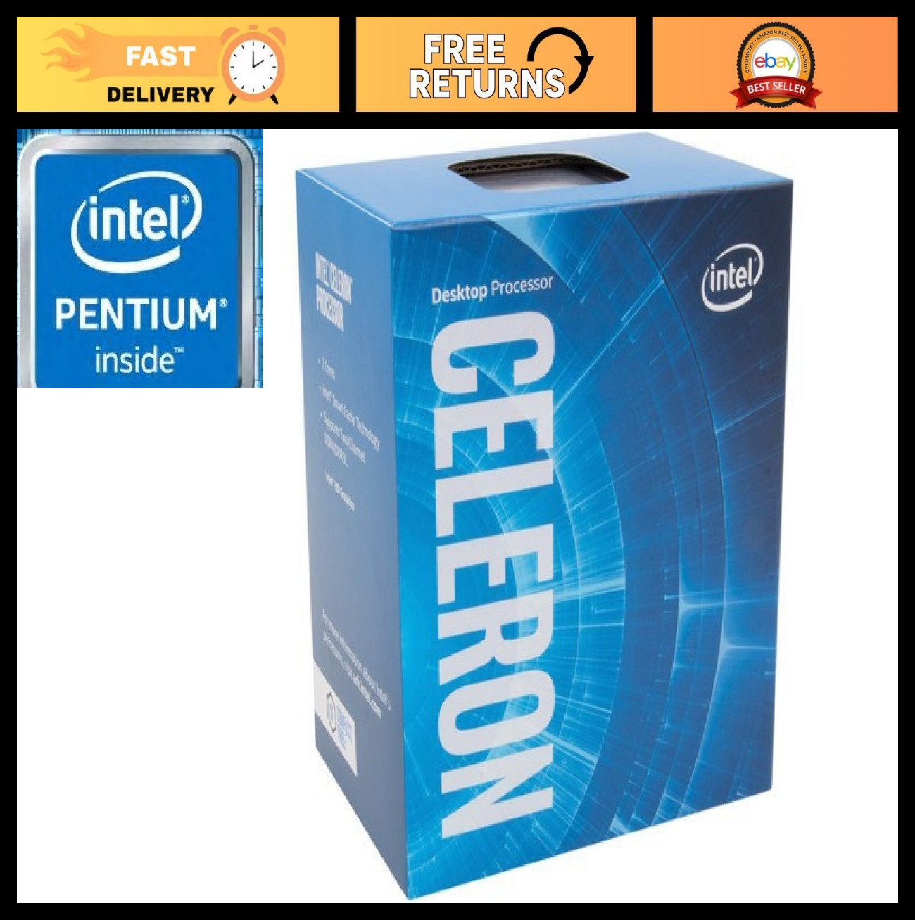 Celeron G3900 CPU 2.80GHz 2M Cache LGA1151 Dual-Core Skylake Processor