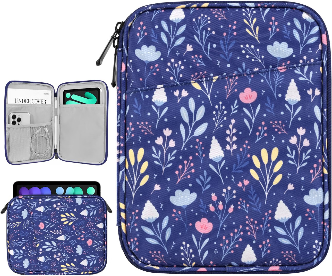 8-9 Inch Tablet Sleeve Bag Carrying Case MuZhi Blue Fits IPad Mini 7th/6th 8.3"
