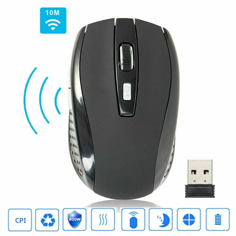 Wireless Optical Mouse Mice & USB Receiver For PC Laptop Computer DPI USA