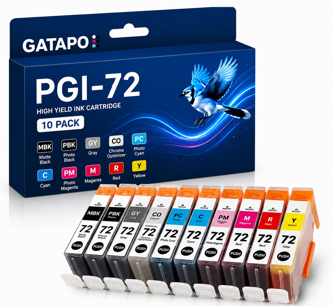 Compatible PGI-72 10PK High-Yield Ink - For  Pixma Pro-10 Pro-10S Printers