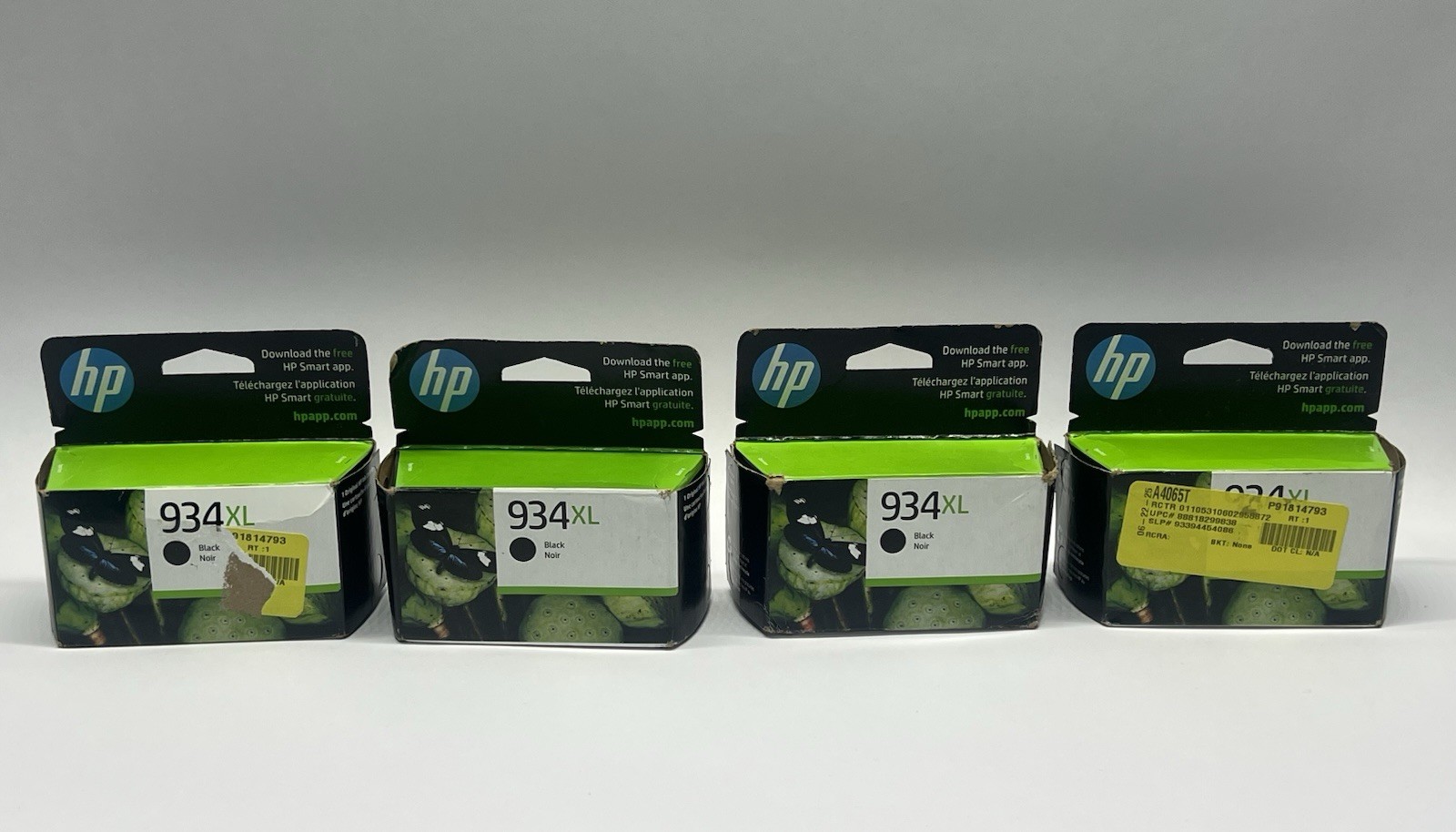 LOT OF 4 GENUINE HP 934XL BLACK HIGH YIELD INK NEW SEALED BOXES EXP 2024