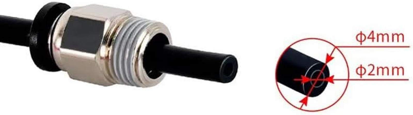 10PCS PC4-M10 Bowden Tube Coupler Male Straight PTFE Tube Push Pneumatic Conn...