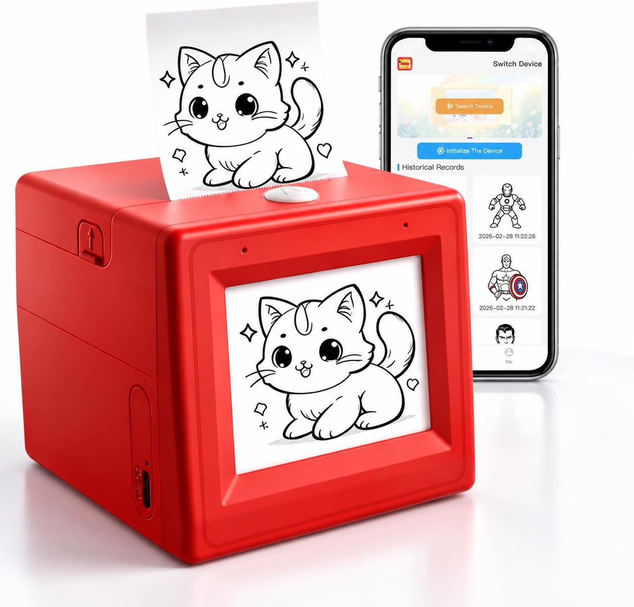 AI Smart Voice Sticker Printer, Inkless Thermal Sticker Printer