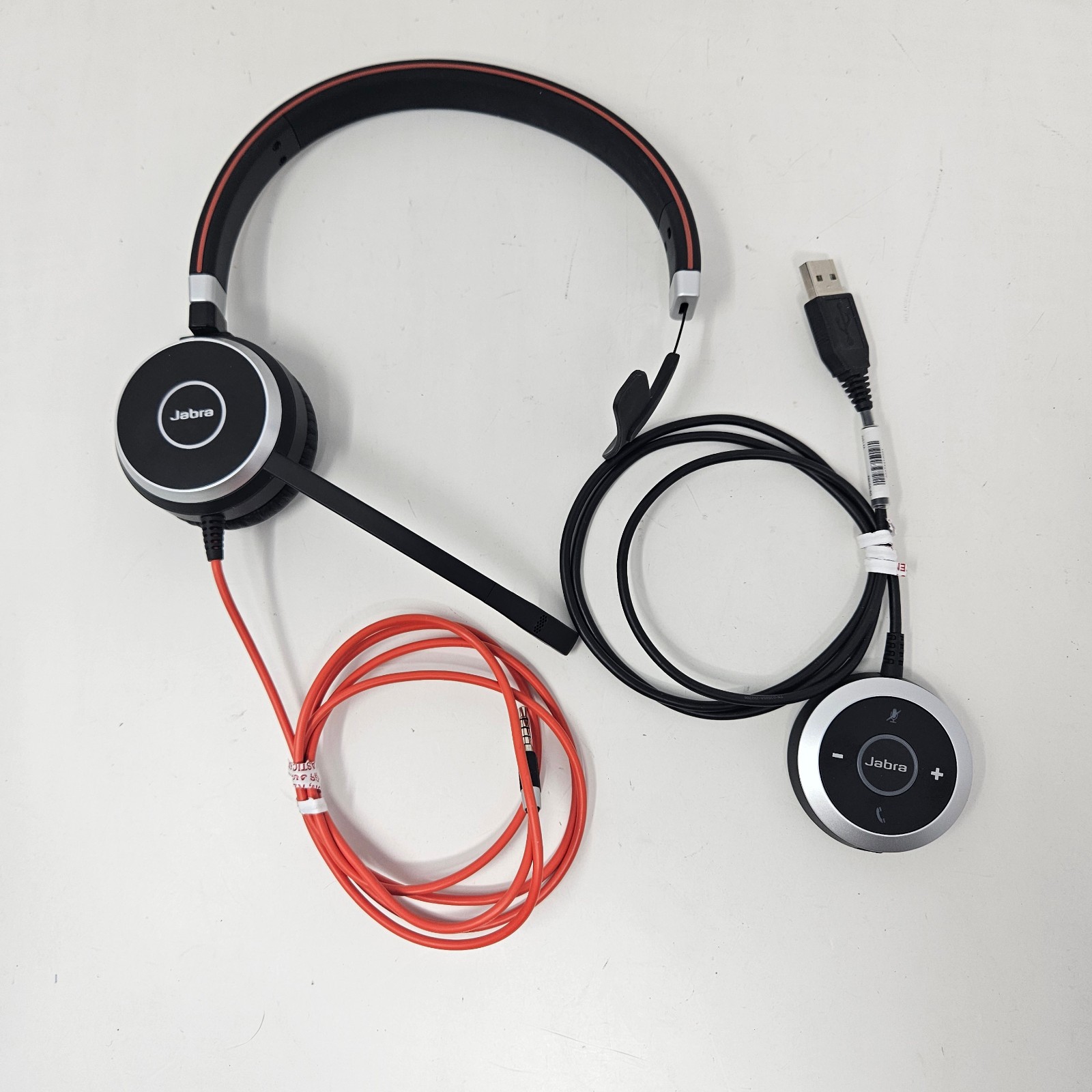 Jabra Evolve 40 Wired Mono Headset HSC017 w/ ENC010 USB-A Controller Tested