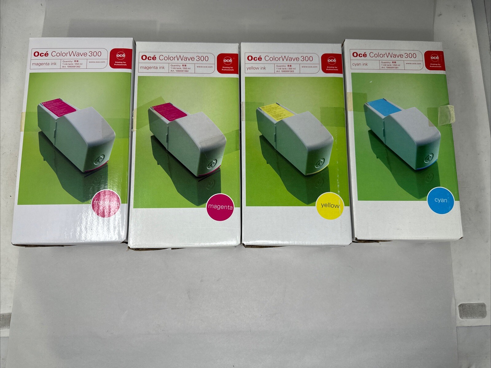 4 OEM Oce ColorWave 300, CW300 CMY Ink Tanks 1060091361/2/3