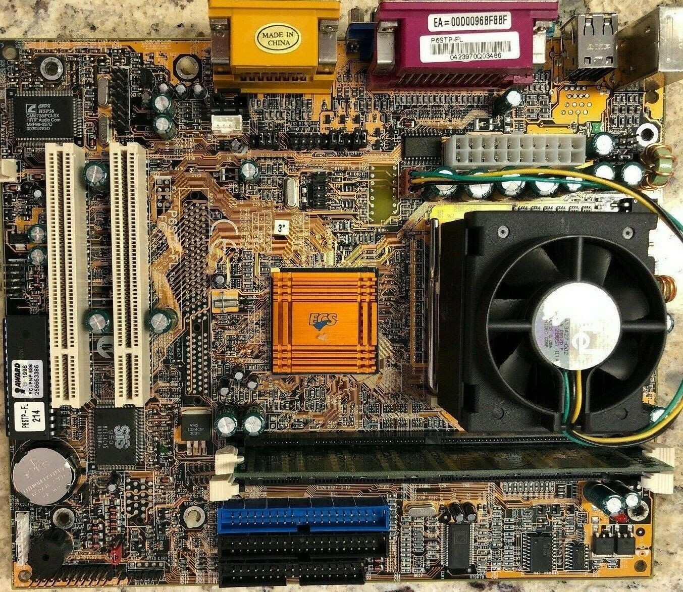 *ECS Elitlgroup Mainboard P6STP-FL PIII Socket 370 Small P3 Motherboard