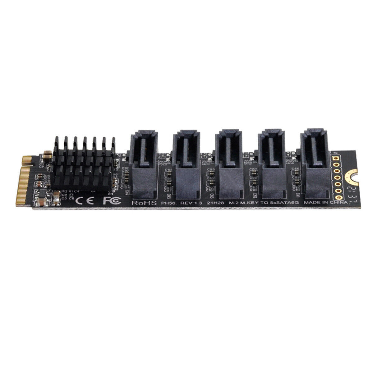 NFHK SATA 3.0 6Gbps 5 Ports to NGFF NVME M-Key PCI Express Adapter PCIE SSD