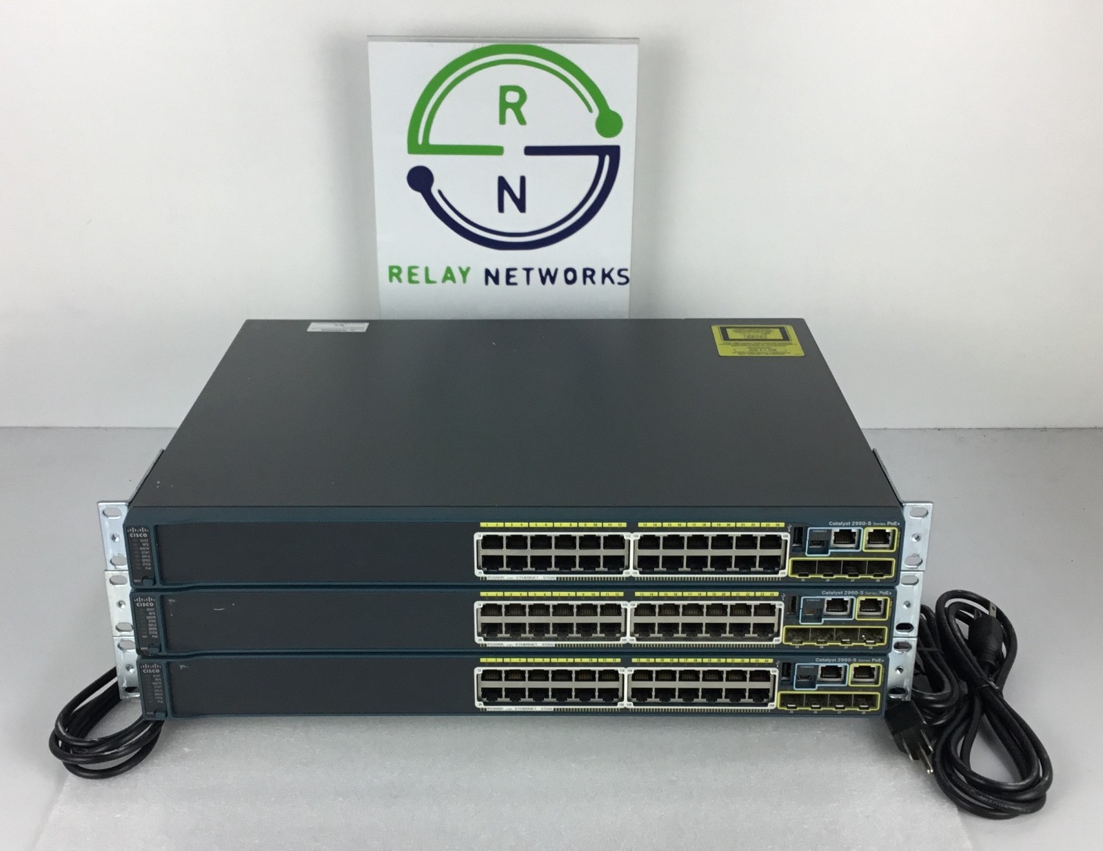 LOT OF 3 Cisco WS-C2960S-24PS-L 24x GB RJ45 PoE+ 4x 1 Gig SFP Ports