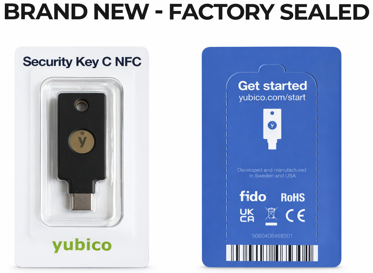 2FA U2F FIDO2 USB-C Yubikey Security Key C NFC Fido Authentication 5060408465301