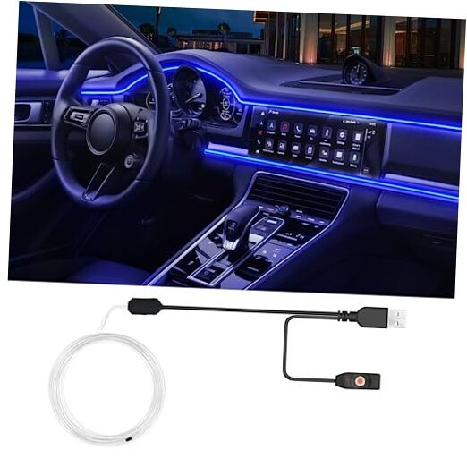 USB Car LED Lights, Interior Car Lights Strip 7 Colors Ambient 118 inches