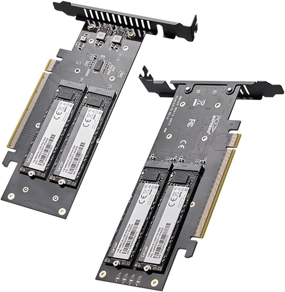 JEYI Quad NVMe PCIe 4.0 X16 Expansion Card. Bifurcation Required - LP Only