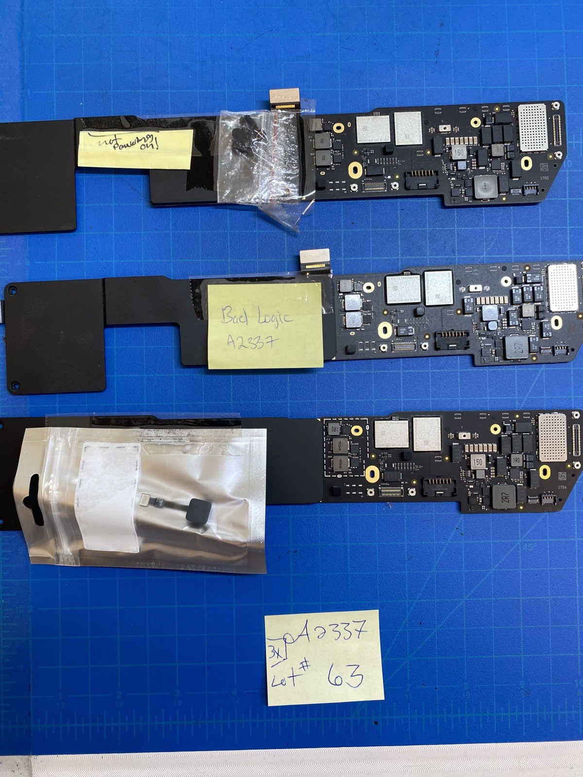 Lot Of 3x  M1 MacBook Air 13” A2337, Logic Boards, FOR PARTS Lot#63