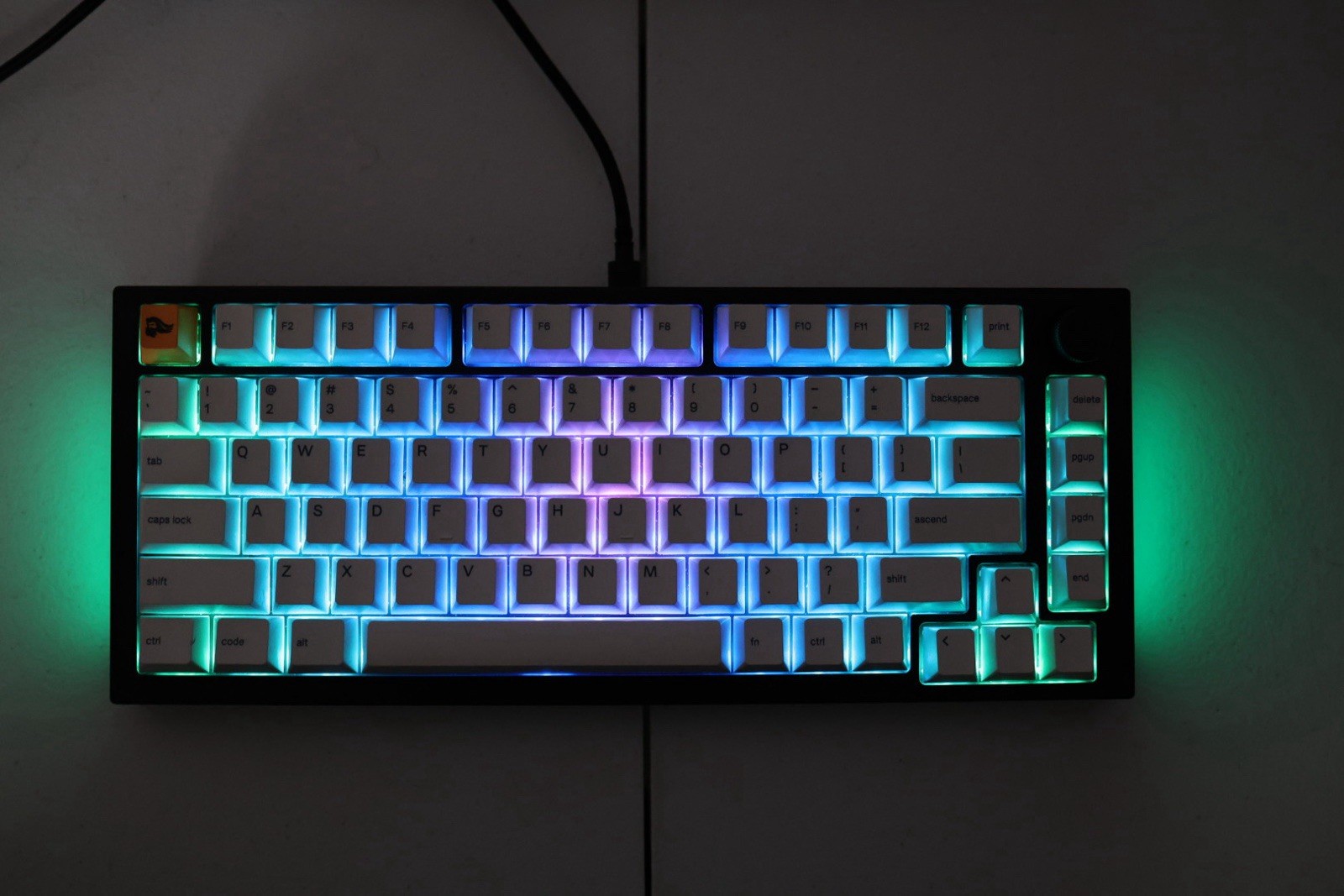 Glorious GMMK Pro 75% Mechanical Gaming Keyboard RGB Black White Keycaps