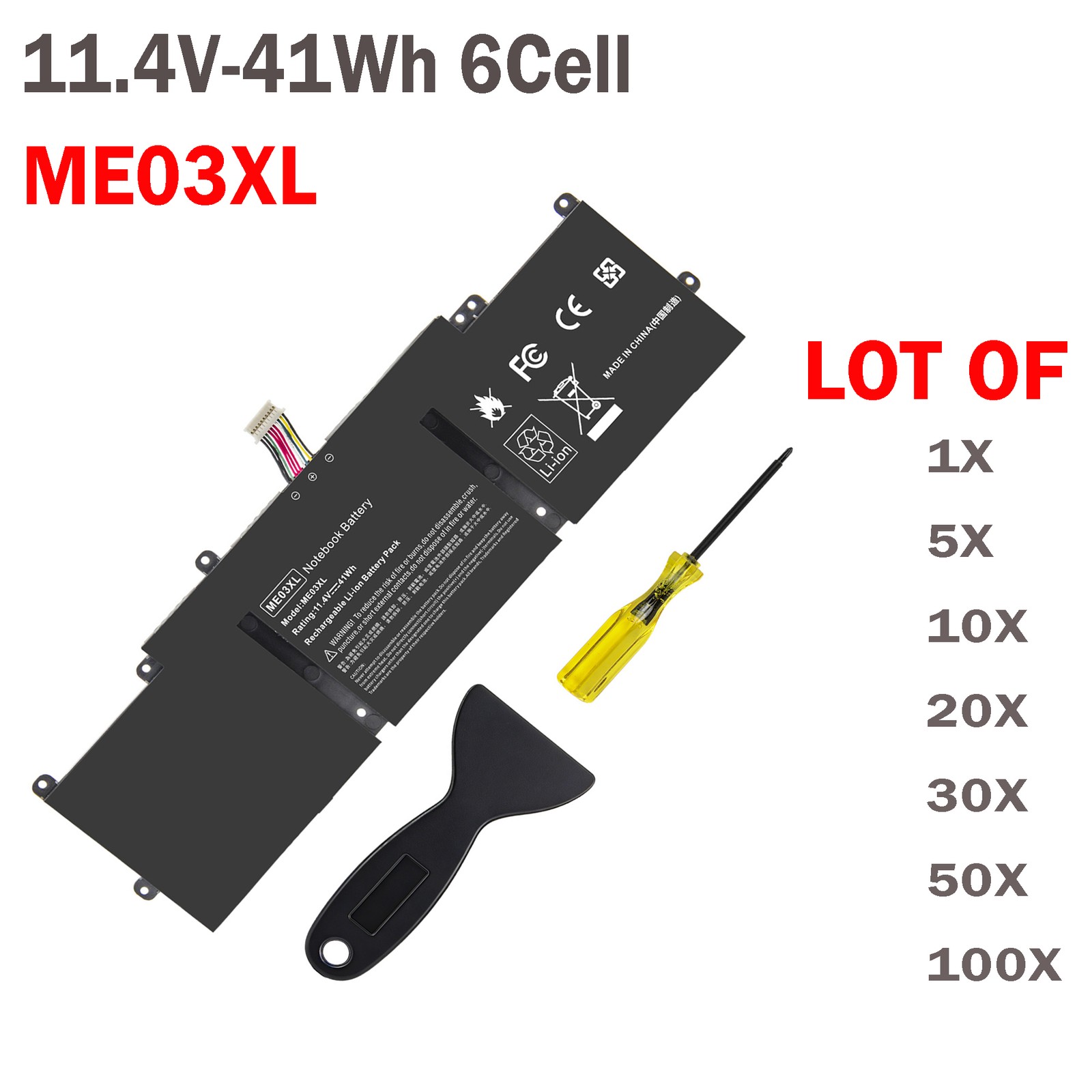 LOT ME03XL Battery For HP Stream 11-d010nr 11-d010wm Series Ultrabook 787089-541