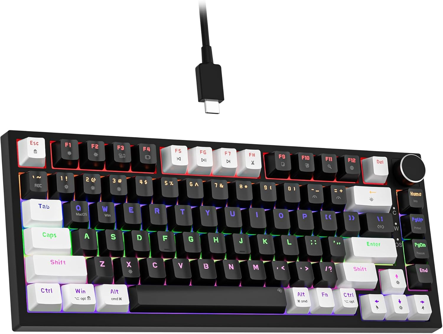 GM326 75% Percent Mechanical Keyboard,Wired Mini Backlit Hot Swappable