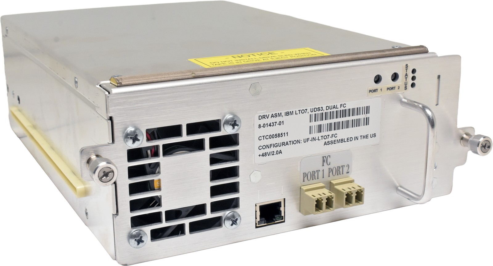 IBM Quantum 8-01437-01 DRV ASM IBM LTO-7 UDS3 Dual FC 8G Tape Drive