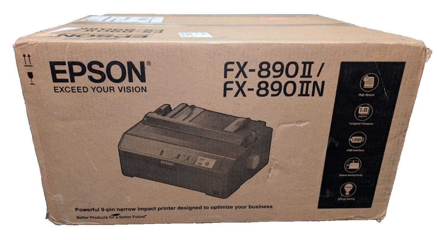 EPSON PRINT C11CF37201 Fx-890II Matrix Impact Printer Dot-Matrix Ultra Speed NEW
