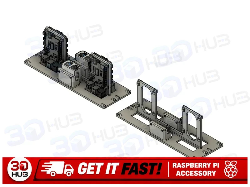 Raspberry Pi 5 4-Unit JetKVM 2-Unit 10-Inch 2U Server Rack Mount Bracket