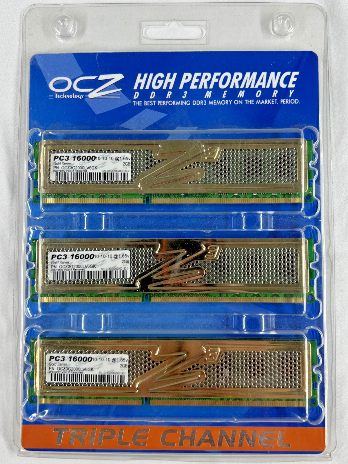 OCZ Gold Series DDR3 PC3 16000 2GB RAM Memory OCZ3G2000V6GK Triple Channel