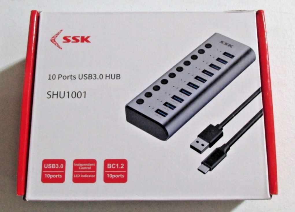 SSK 10 Port Powered USB 3.0 Hub - SHU1001
