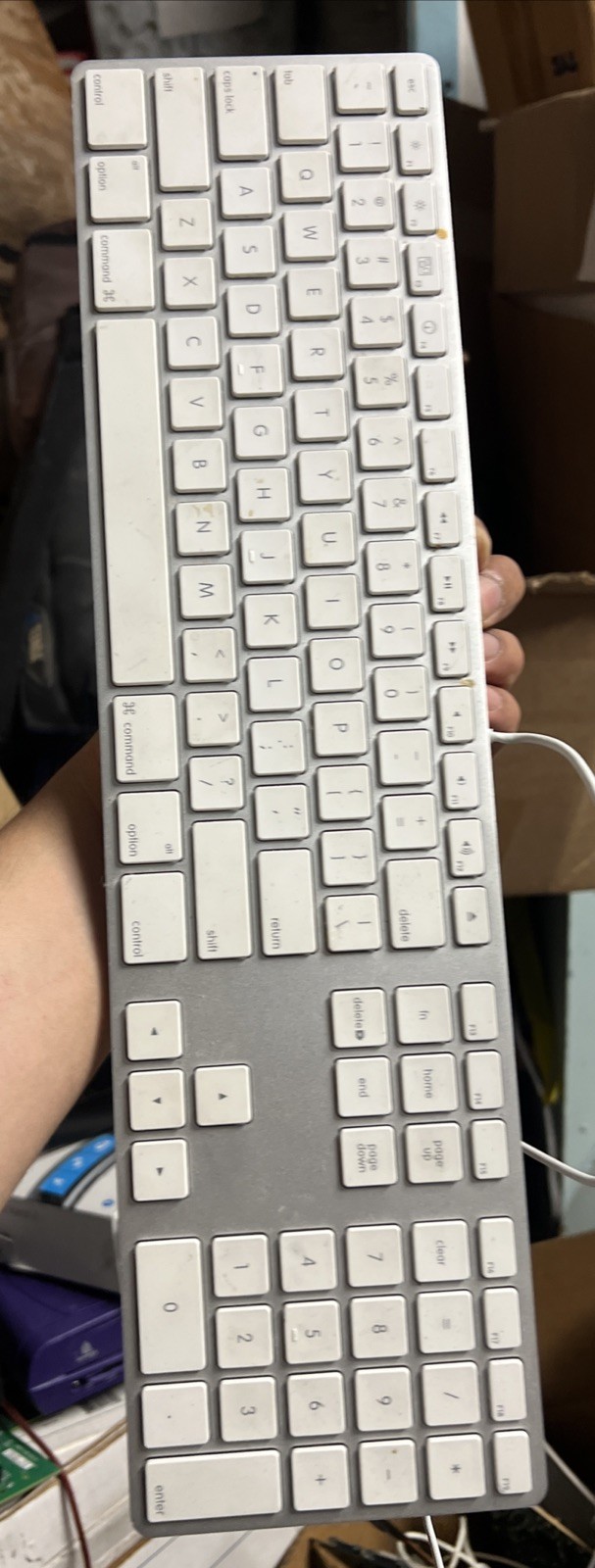 🚀 Apple A1243 Wired USB Aluminum Keyboard MB110 Slim Full Size Mac iMac Pro