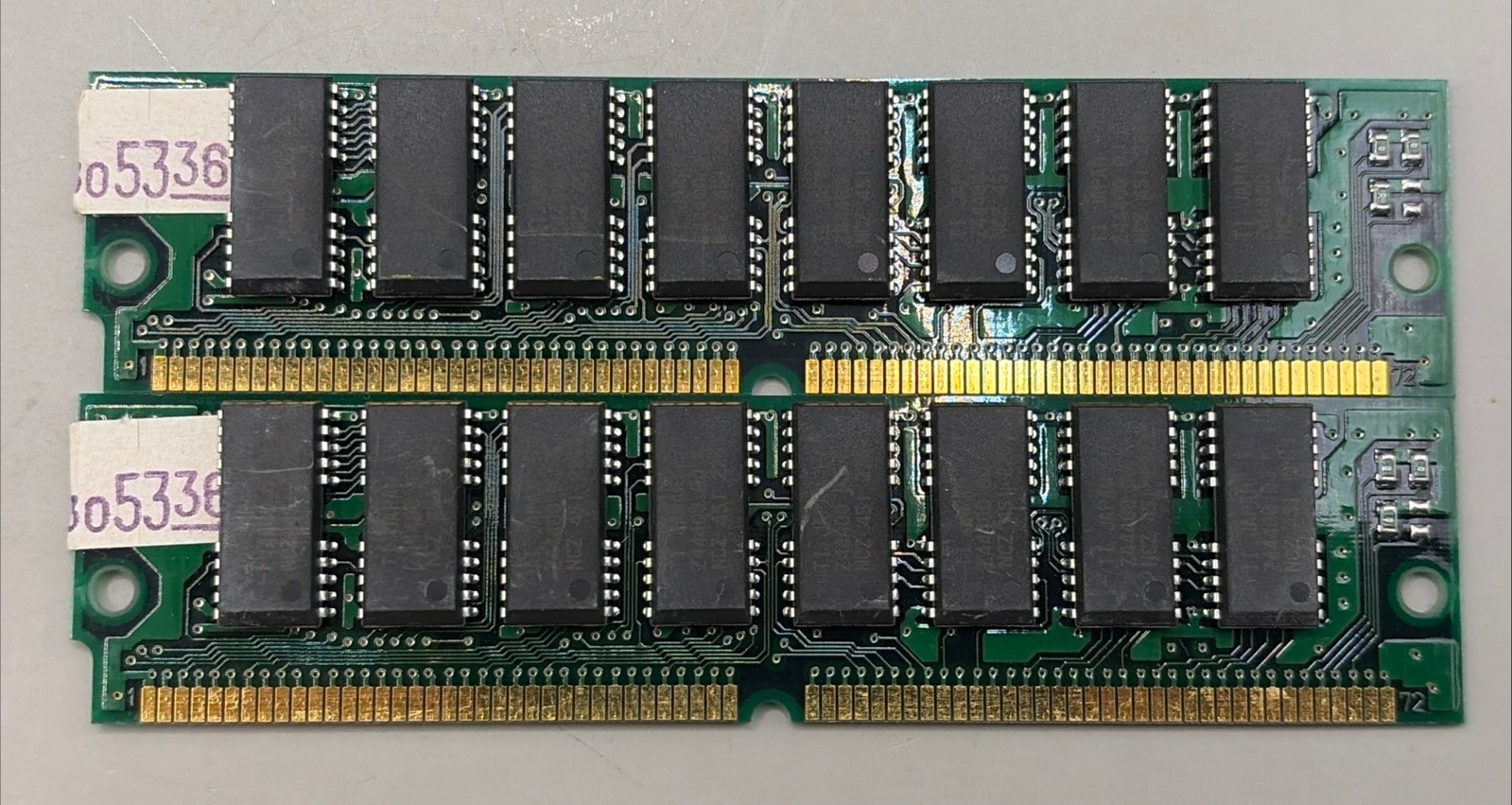 8MB Total Ram ( 2x ) 4MB FPM PARITY SIMM 72-PIN 2X36 TI Texas Instruments Gold