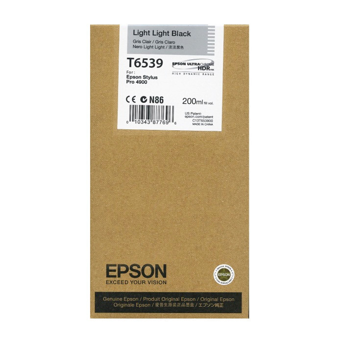 Genuine Epson T6539 Light Light Black Ink Cartridge for Stylus Pro 4900