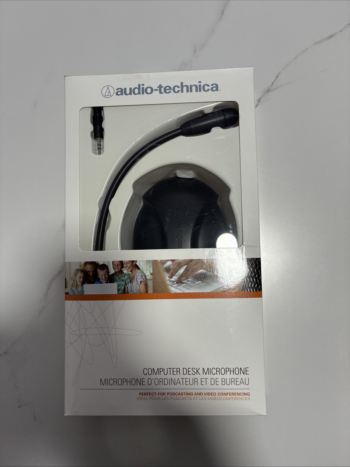 Audio-Technica ATR4750 3.5mm Plug-In Microphone – Omnidirectional Desktop Mic