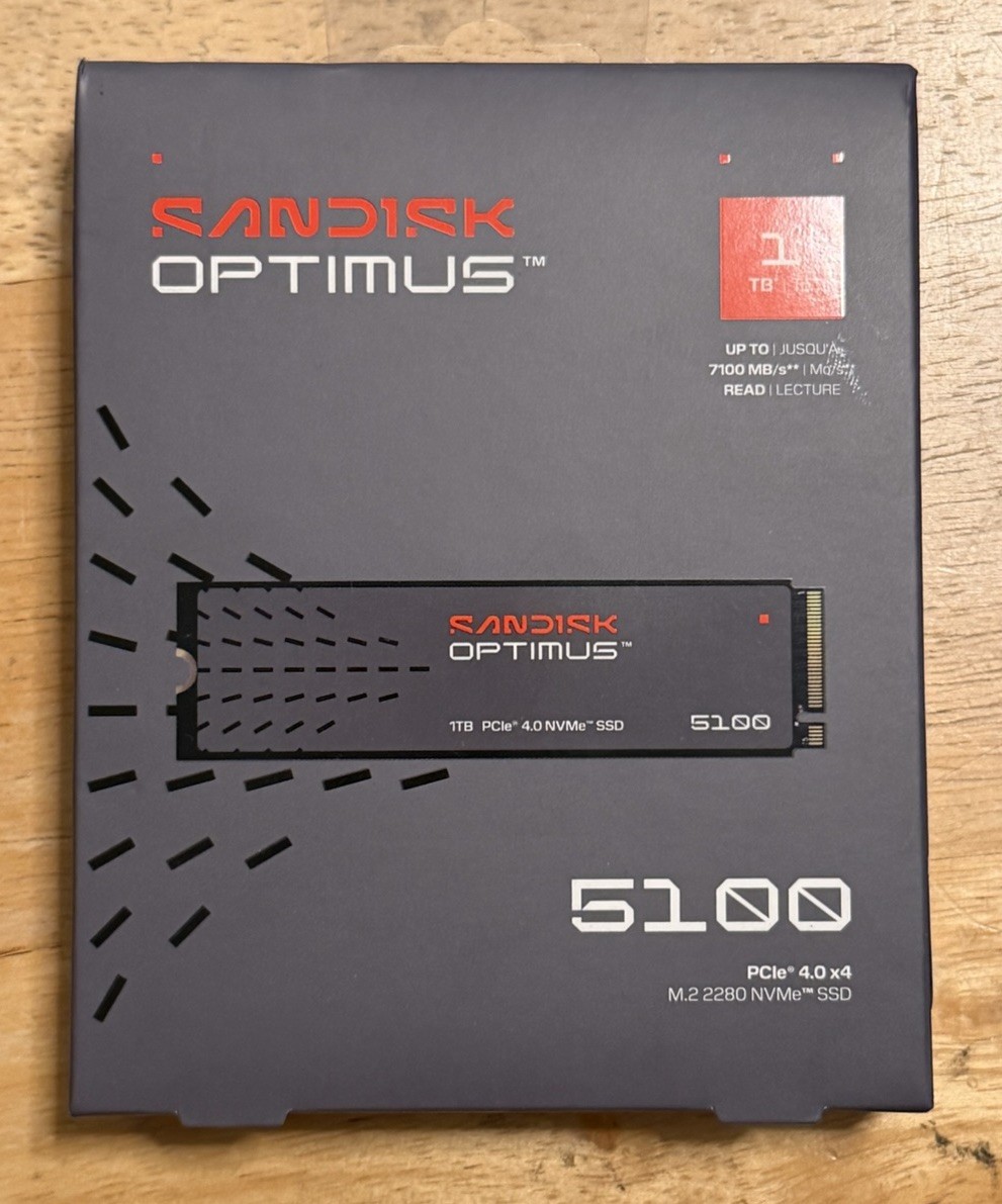 SanDisk Optimus 5100 - 1TB - M.2 2280 PCIe 4.0 NVMe SSD High Performance...NEW