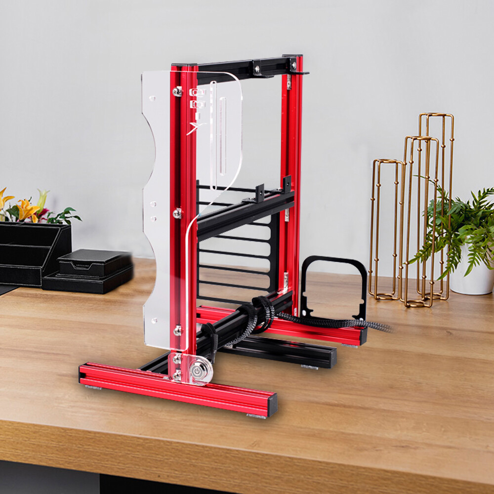 Red Open-Air PC Test Bench Frame ATX M-ATX ITX 20 × 20 Aluminum Acrylic