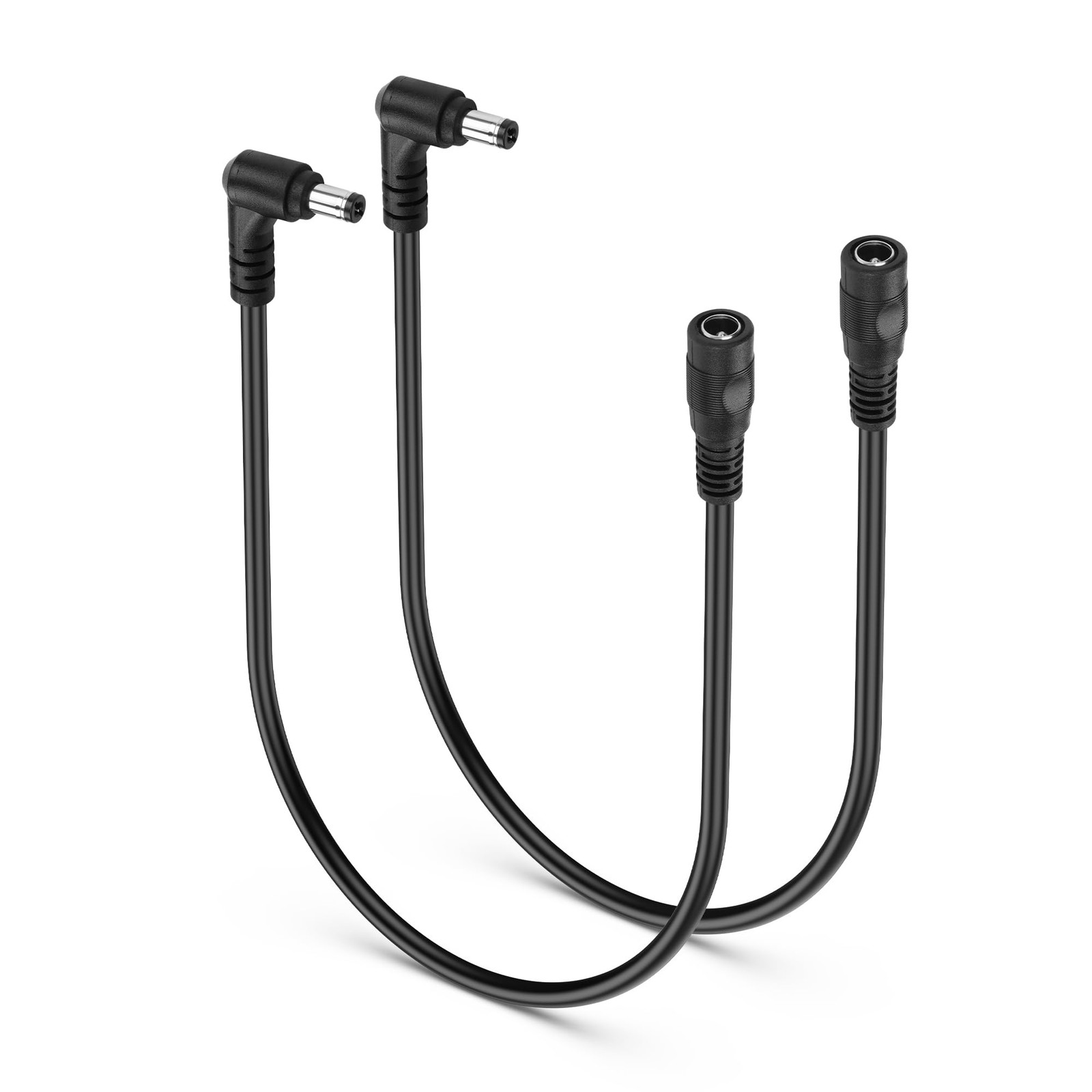20cm DC 5.5x2.1mm Power Extension Cable 20AWG 90 Degree 12V DC Cord 2 PCS