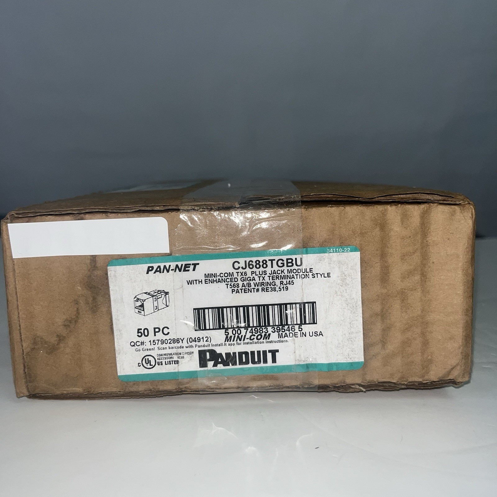 PANDUIT  CJ688TGBU    MINI-COM TX6 PLUS JACK MODULE WITH ENHANCE GIGA  50 PC