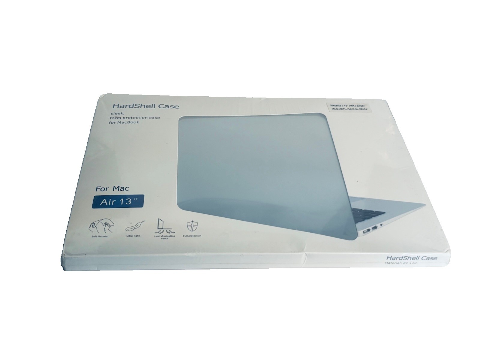 HardShell Case for Mac Air 13", Metallic, Silver, Protection Case.