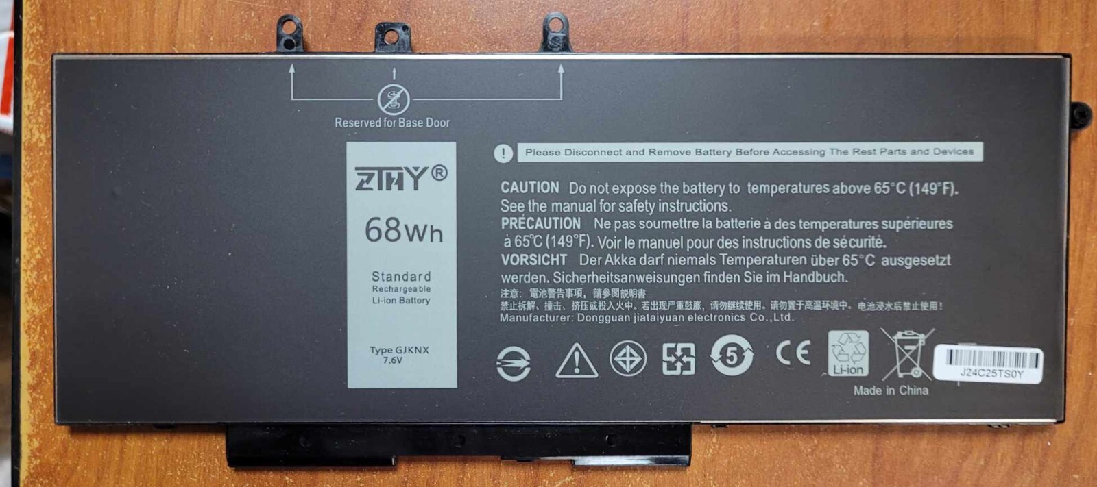 ZTHY 68Wh GJKNX Battery Replacement for Dell Latitude 5480 5580 5280 5288
