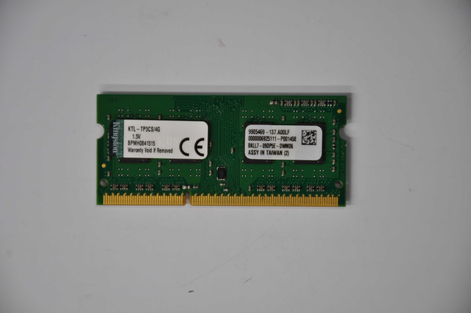 KINGSTON 4GB DDR3 1600MT/s Non-ECC Unbuffered SODIMM CL11 1RX8 KTL-TP3CS/4G 