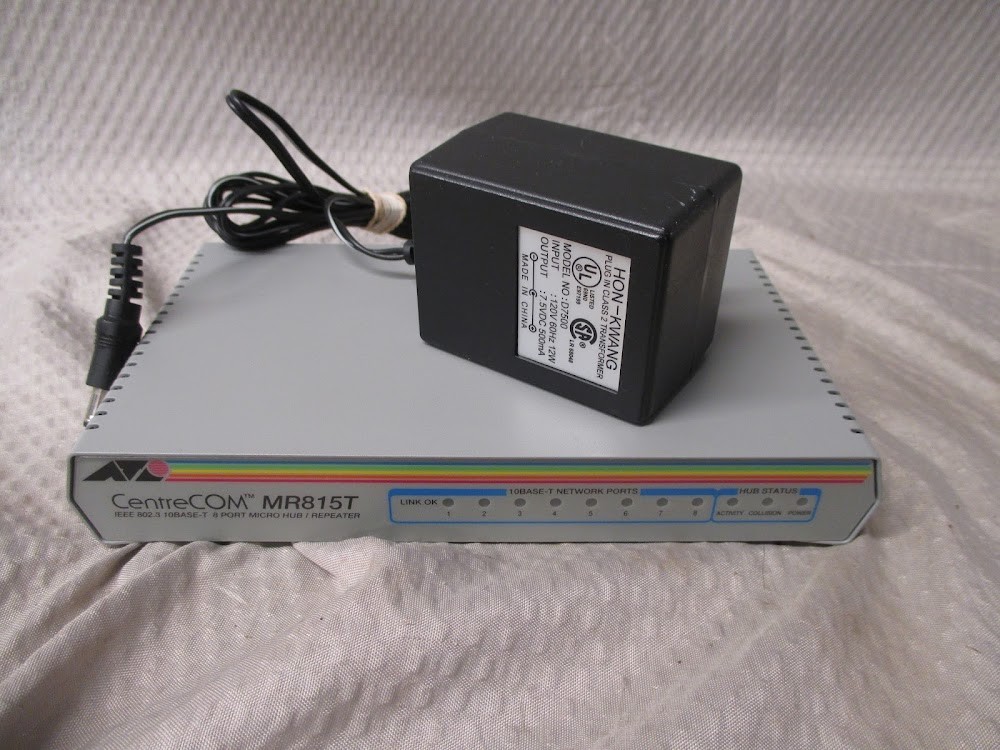 Allied Telesyn Centrecom MR815T 10BASE-T 8-Port Micro Hub Repeater RJ45
