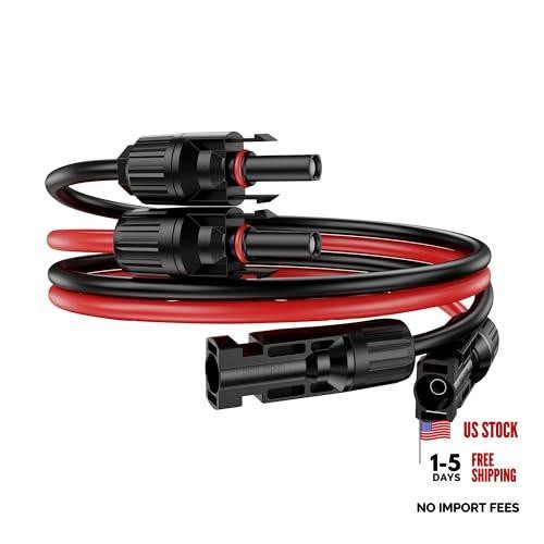3Ft Solar Cable Solar Extension Cable,12AWG SolarPanel Extension Cable with