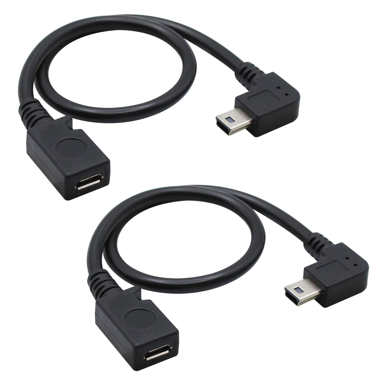 90 Degree Mini USB to Micro USB Adapter Cable 10.6in Right Angle Mini USB 5P Mal