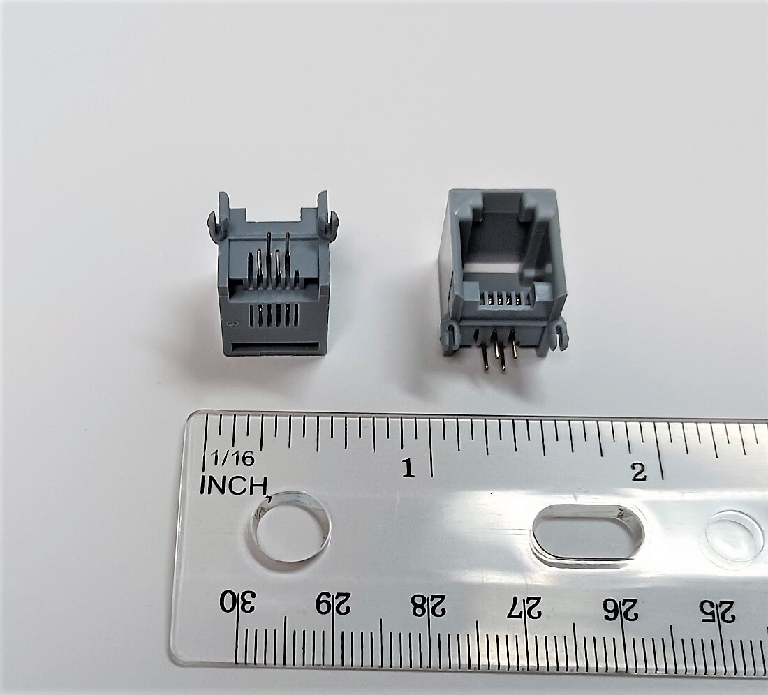 2 pcs RJ-11 6P4C 4-Pin Telephone PCB Socket Connector, New,  in USA
